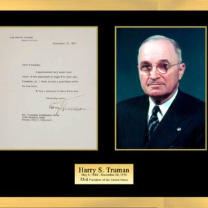 "Harry Truman" Autographed White House Letter