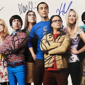 "Big Bang Theory" Full Cast Autographed 10x8 Photo