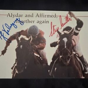 "Triple Crown: Alydar & Affirmed" HOF Horse Racing Jockey's Jorge Velasquez & Steve Cauthen Autographed Photo
