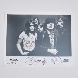 "AC/DC" Band Signed 10x8 Photo With Bon Scott