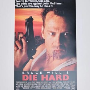 "Die Hard" Mini Movie Poster Autographed by Bruce Willis