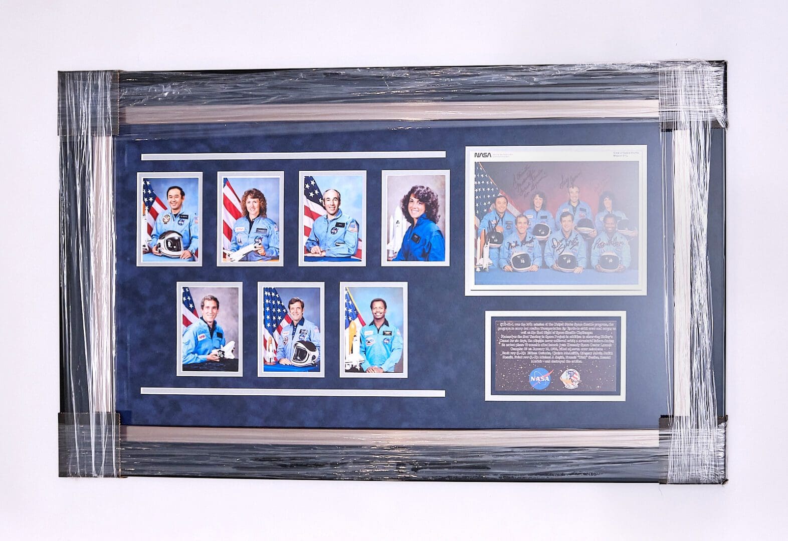 Framed Challenger Crew STS-51-L Memorial Piece