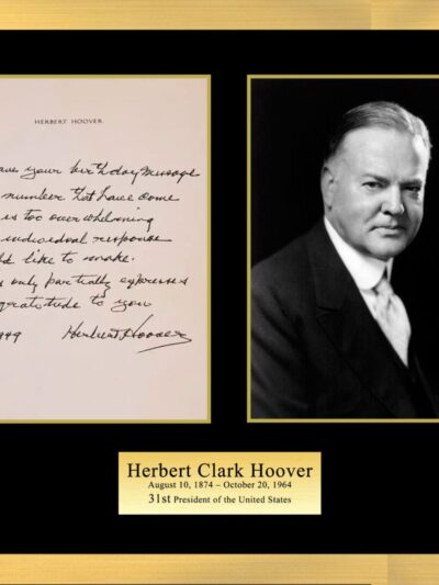 "Herbert Hoover" Autographed Letter