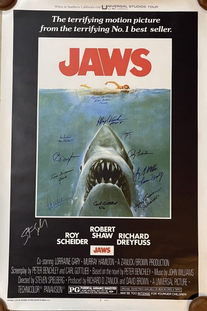 "Jaws" Autographed Poster