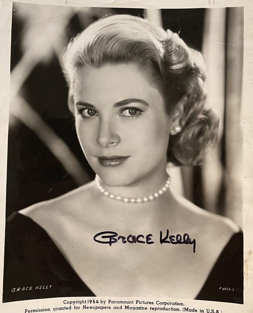 "Grace Kelly" Autographed 8x10 Photo
