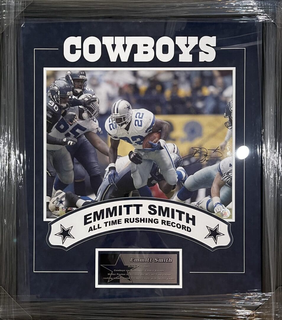 *Framed* Cowboys Autographed Poster by Emmitt Smith