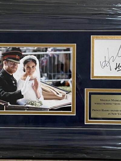 Prince Harry and Princess Meghan Markle Signatures with Photo