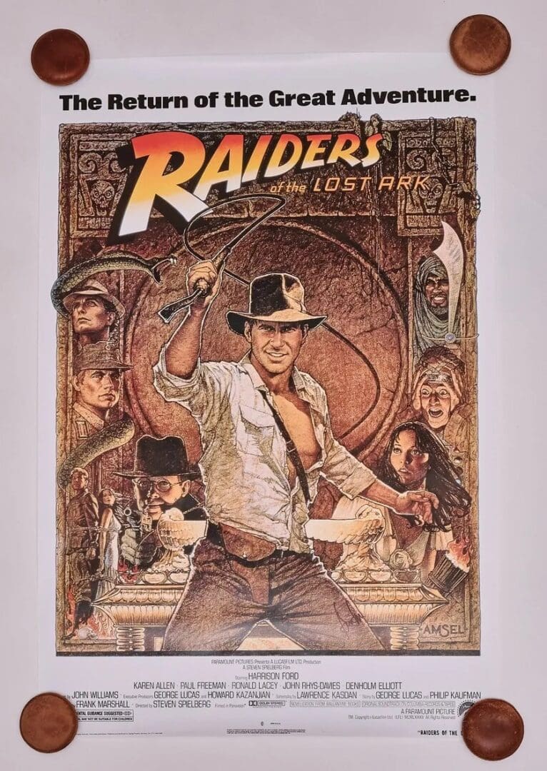 "Indiana Jones - Raiders of the Lost Ark" Movie Poster Autographed by Harrison Ford