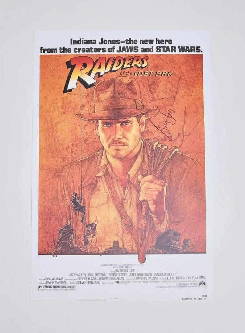 "Indiana Jones-Raiders of the Lost Ark" Autographed Mini Movie Poster