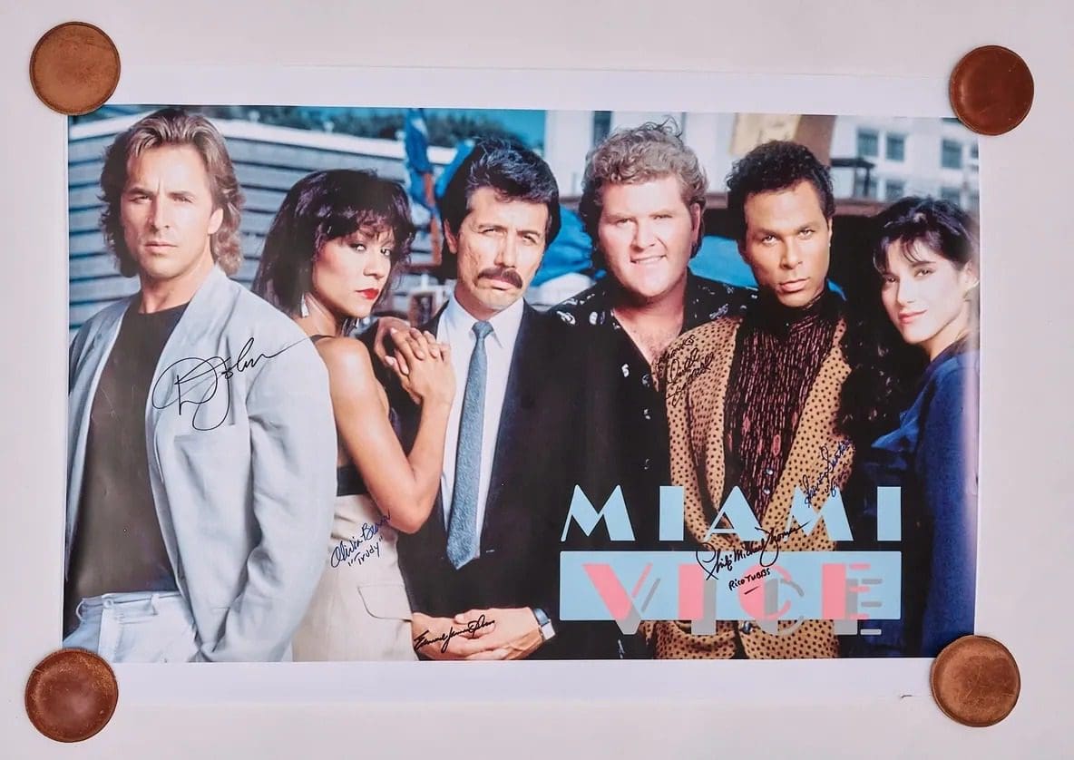 "Miami Vice" Cast Signed Poster