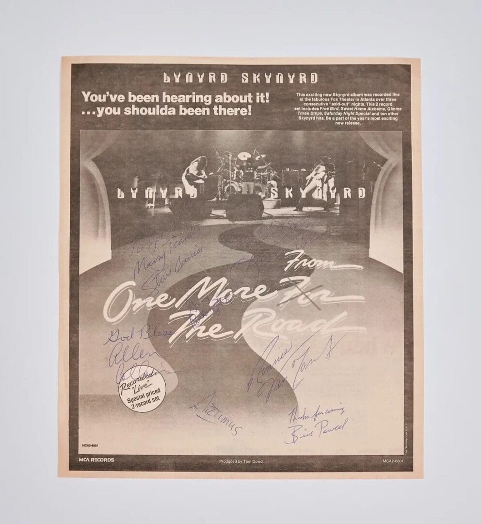 "Lynyrd Skynyrd" Band Autographed Magazine Add (Release of new Album)