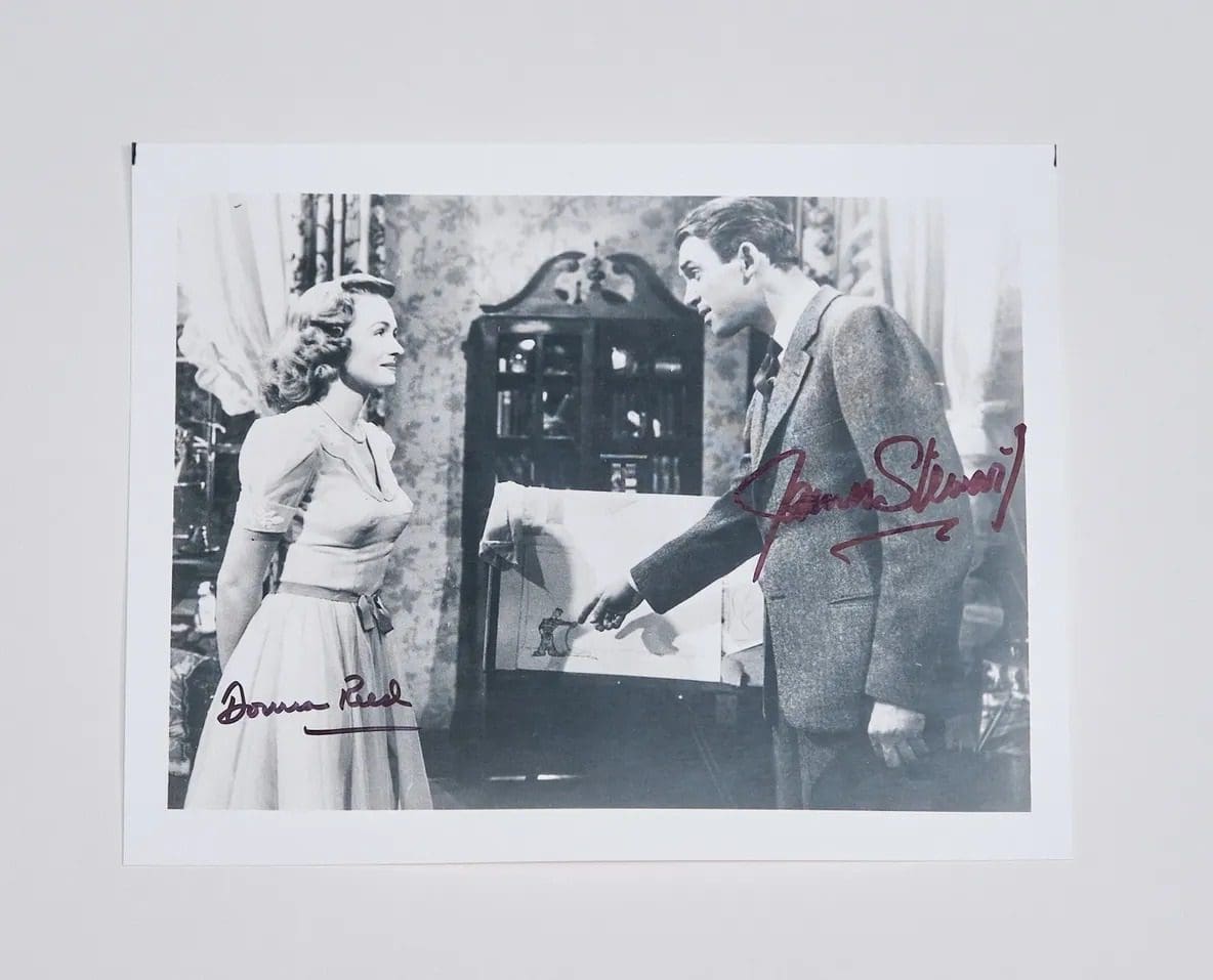 "It's a Wonderful Life" 10x8 Autographed Photo by James Stewart and Donna Reed