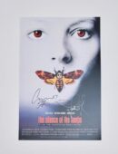 "Silence of the Lambs" Mini Movie Poster Signed by Jodie Foster and Anthony Hopkins