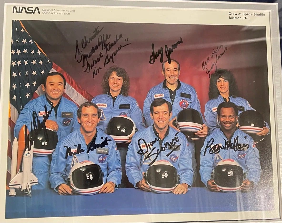 Framed Challenger Crew STS-51-L Memorial Piece - Image 2