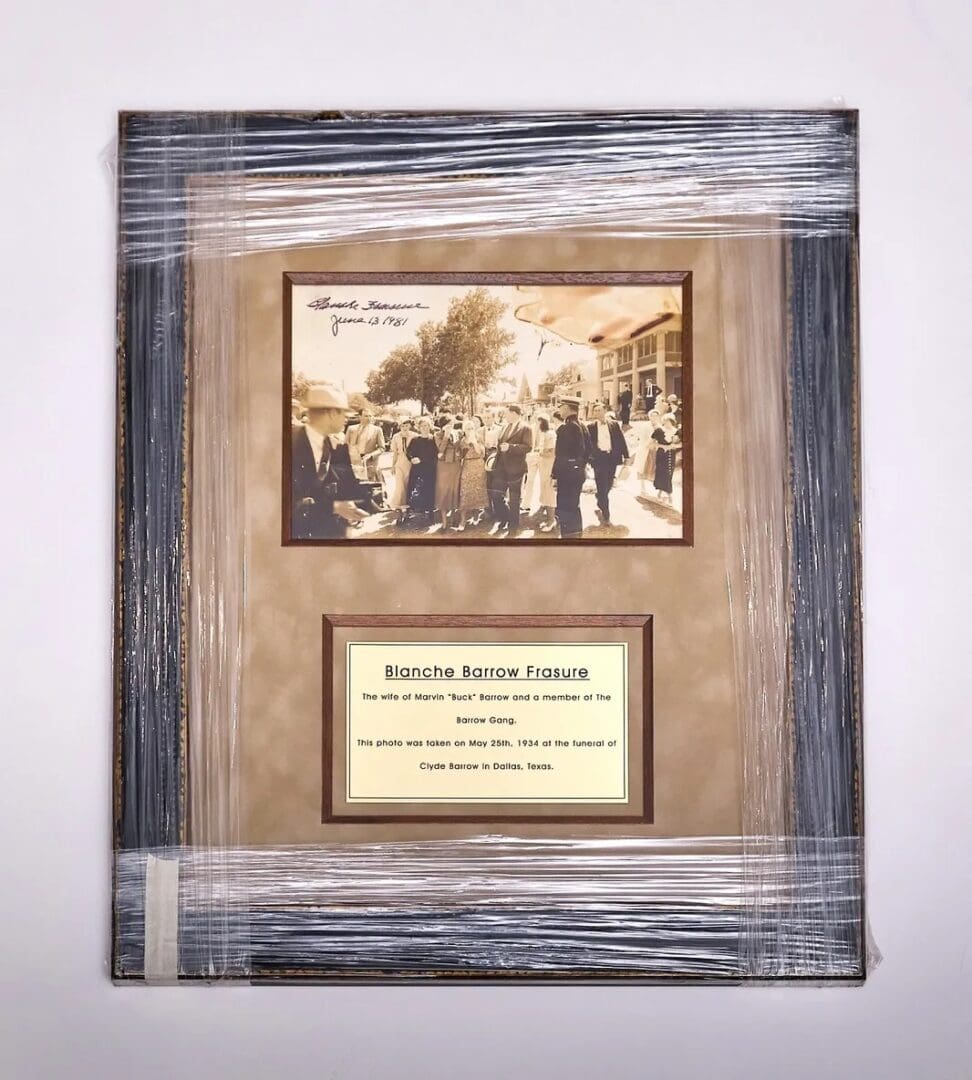 Framed Blanche Barrow Frasure Autographed Photo