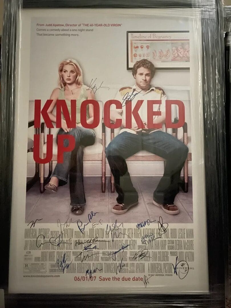 Framed "Knocked Up" Autographed Movie Poster
