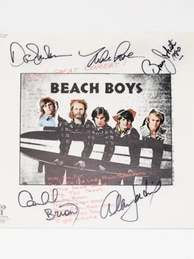 "Beach Boys" Autographed Album "Wow Great Concert!"