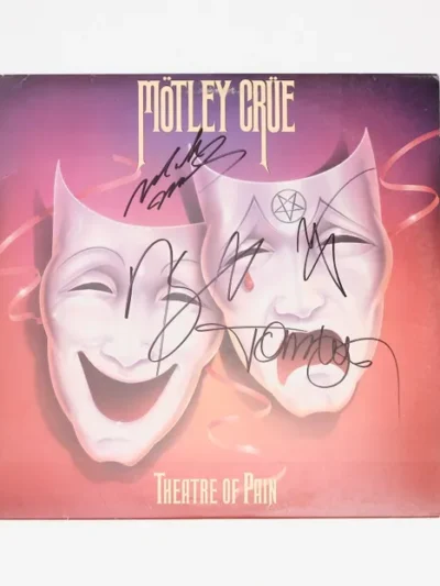 "Motley Crue" Band Signed Album "Theater of Pain"