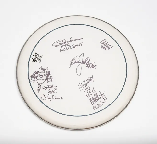 "AC/DC" Autographed Drum Head